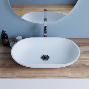 Vasque à poser ovale LAGOON 58 cm x 34 cm - Blanc brillant