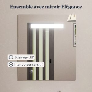 Pack meuble salle de bain ROSALY 80 cm avec plan vasque et miroir ELEGANCE ht80 - Gris anthracite