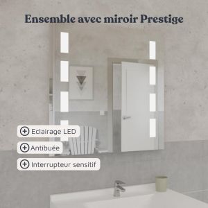 Meuble vasque ROSINOX 70 cm avec miroir PRESTIGE - Chêne