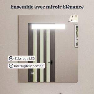 Meuble PROLINE 60 cm avec plan vasque et miroir ELEGANCE ht80