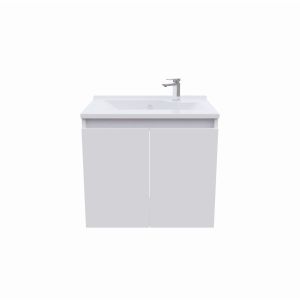 Meuble avec plan simple vasque PROLINE 60 cm couleur blanc brillant