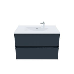 Meuble salle de bain suspendu ROSALY 80 cm - Gris anthracite