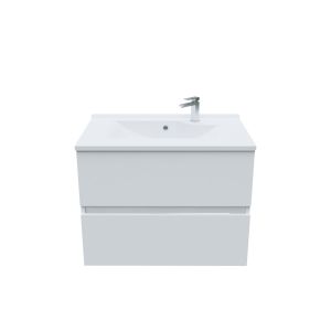 Meuble salle de bain suspendu ROSALY 70 cm - Blanc brillant