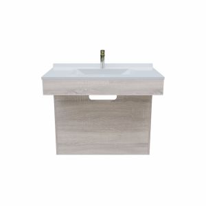 Meuble salle de bain PMR simple vasque 90 cm ALTEA - couleur chêne Cambrian oak