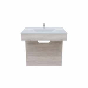 Meuble salle de bain PMR simple vasque 80 cm ALTEA - couleur chêne Cambrian oak