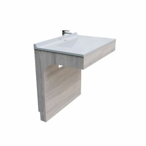 Meuble salle de bain PMR simple vasque 80 cm ALTEA - couleur chêne Cambrian oak