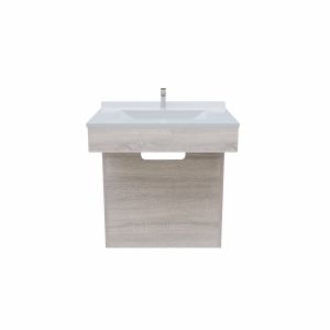 Meuble salle de bain PMR simple vasque 70 cm ALTEA - couleur chêne Cambrian oak
