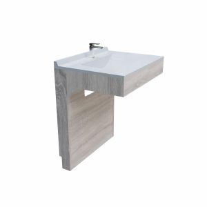Meuble salle de bain PMR simple vasque 70 cm ALTEA - couleur chêne Cambrian oak