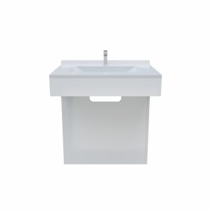Meuble simple vasque PMR EPURE 70 cm - Blanc brillant