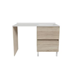 Meuble lave-linge IDEA, plan vasque déportée à droite 124 cm - Oak