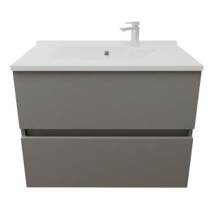 Meuble salle de bain suspendu tout inox 70 cm ROSINOX - Gris mat