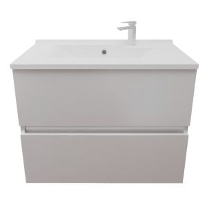 Meuble salle de bain suspendu tout inox 70 cm ROSINOX - Blanc mat