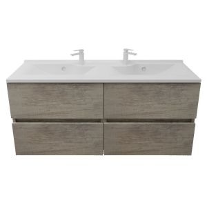 Meuble double vasque tout inox 140 cm ROSINOX - Chêne