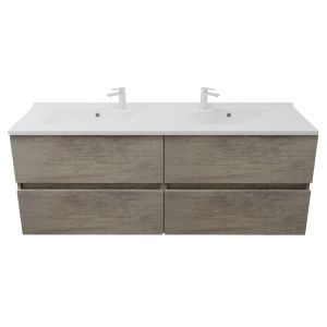 Meuble double vasque tout inox 120 cm ROSINOX - Chêne