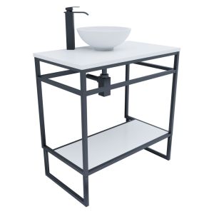 Meuble salle de bain STRUCTURA 80 cm avec vasque à poser blanche