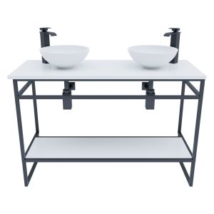 Meuble salle de bain STRUCTURA 120 cm avec vasques à poser blanches