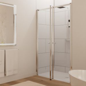 Paroi de douche 120 cm - 2 portes pivotantes - accessible PMR - PACIFIC Chromé