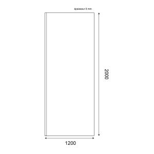 Paroi de douche miroir 120 cm x 200 cm MAORA verre securit 8 mm anticalcaire