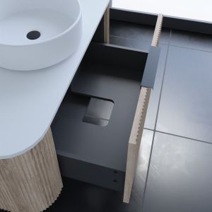 Meuble salle de bain avec vasque à poser VERTIGO 90 cm - Chêne clair