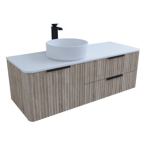 Meuble salle de bain avec vasque à poser VERTIGO 120 cm - Chêne clair