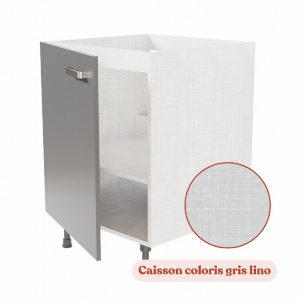 Meuble de cuisine sous évier - 60 cm - Façade coloris gris