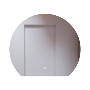 Miroir de salle de bain LED forme demi cercle découpé en bas modèle ECLIPSE 80 cm de largeur