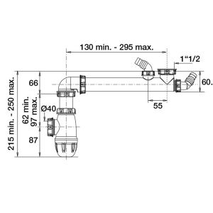 Siphon évier gain de place WIRQUIN