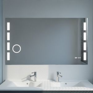 Miroir de salle de bain RGB LED, grand miroir de vanité rétro-éclairé avec  lumières, miroir éclairé rvb pour mur, Anti-buée, variable, CRI 90