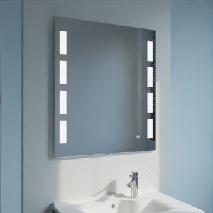 Miroir anti-buée PRESTIGE 70x80 cm - éclairage intégré à LED et interrupteur sensitif