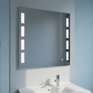 Miroir anti-buée PRESTIGE 80x80 cm - éclairage intégré à LED et interrupteur sensitif