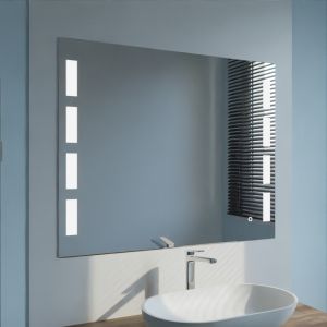 Miroir de salle de bains Lumineux NAYO L80 x H70 cm Noir - Oskab