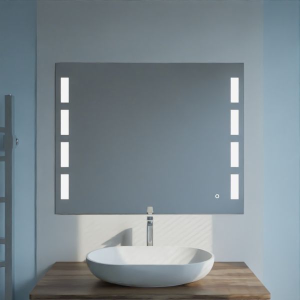 Miroir lumineux salle de bain LED 115 x 66 cm avec bouton sensitif