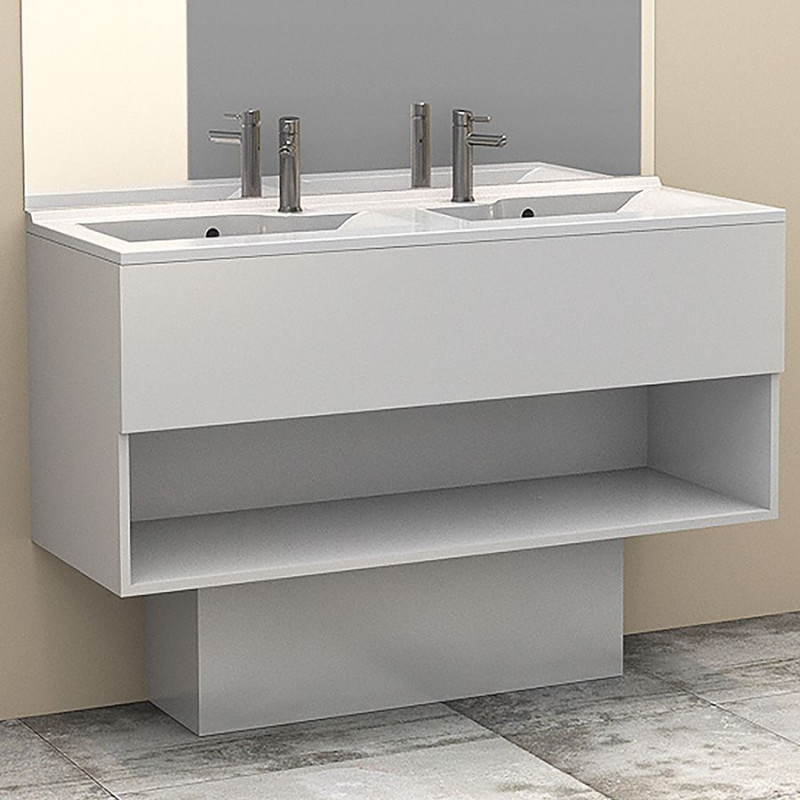 Cache tuyau pour meuble de salle de bain - Largeur 80 cm
