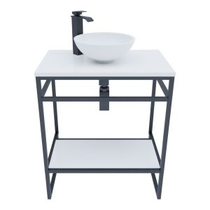 Meuble salle de bain STRUCTURA 70 cm avec vasque à poser blanche
