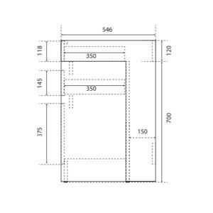 Meuble salle de bain PMR ANDY 90 cm simple vasque déportée couleur blanc et bois cambrian oak