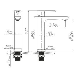 Mitigeur haut lavabo SOFI Chromé pour vasque à poser