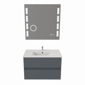 Meuble salle de bain 80 cm ROSALY avec plan vasque et miroir Excellence