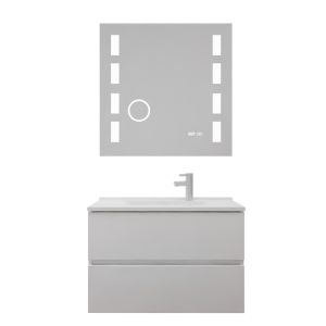 Meuble vasque tout inox ROSINOX 80 cm avec miroir Excellence