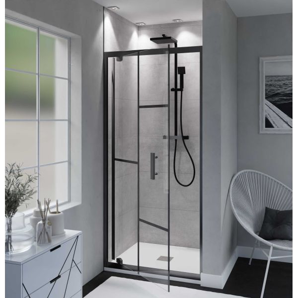 Porte de douche pivotante style verrière ATELIA80 cm