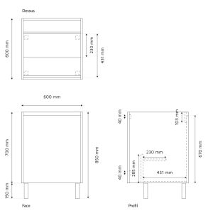 Cuisine d'extérieur en inox, meuble pour plancha 120 cm avec plan de travail KX01 