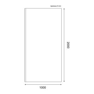 Paroi de douche verre transparent avec dessin mer et palmier PALMA 100 cm