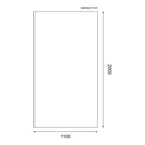 Paroi de douche verre transparent avec dessin mer et palmier PALMA 110 cm