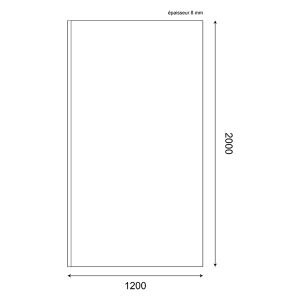 Paroi de douche verre transparent avec dessin mer et palmier PALMA 120 cm