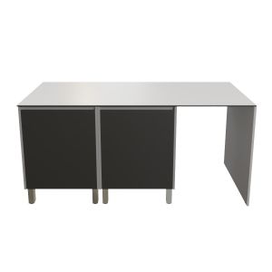 Cuisine d'extérieur en inox haut de gamme 180 cm avec plan de travail emplacement plancha et frigo KX07