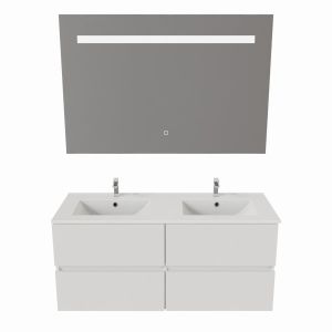 Meuble double vasque 120 cm ROSALY avec miroir Elégance ht80