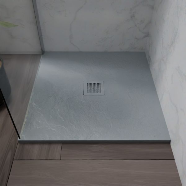 Receveur de douche 80x80 cm extra plat - DIAMANT - coloris gris ciment