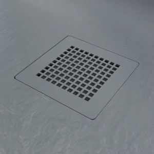 Receveur de douche 100x80 cm extra plat - DIAMANT zoom sur la grille et coloris gris ciment