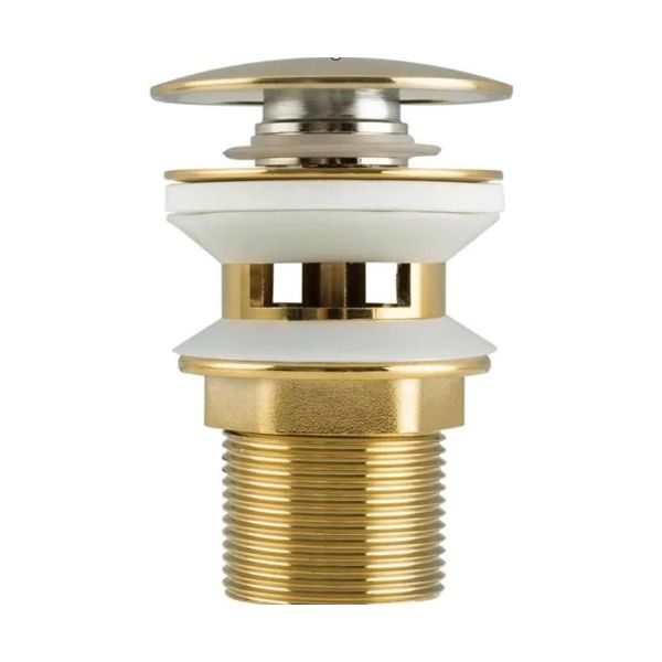 Bonde clic clac dorée mat pour vasque avec trop plein