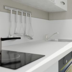 Plan de travail blanc de cuisine en stratifié - 120 x 63 cm
