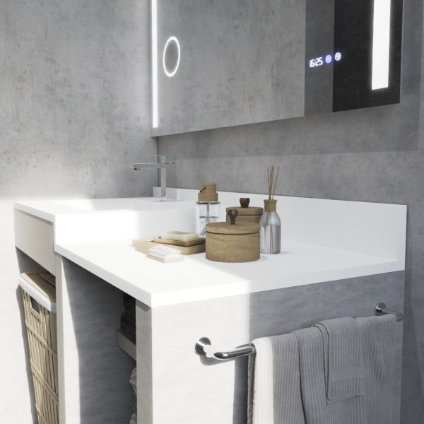 Plan Double Vasque à Encastrer En Ceramique 140 Cm